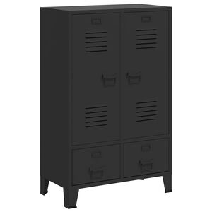 vidaXL garderobe i metal industriel stil 67 x 35 x 107 cm sort