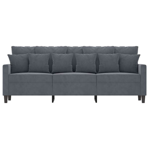 vidaXL 3-personers sofa 180 cm fløjl mørkegrå