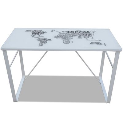 vidaXL rektangulært skrivebord med påtrykt verdenskort