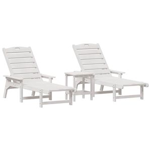 vidaXL Havemøbler til lounge 3 pcs Hvid 38 x 38 x 46cm Polyethylen