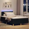 vidaXL LED Box Spring Bed med madras med LED Sort 120 x 190 cm Stof