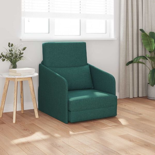 vidaXL Sovesofa 60cm M&oslash;rkegr&oslash;n Stof