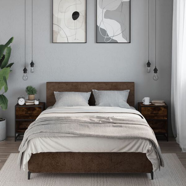 vidaXL sengeborde 2 stk. 40x31x50 cm konstrueret tr&aelig; r&oslash;get egetr&aelig;