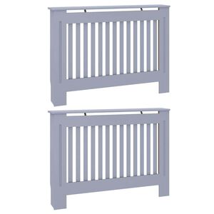 vidaXL Radiatorcover 2 stk. Gr&aring; 112 x 19 x 81,5 cm Konstrueret tr&aelig;