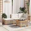 vidaXL haveskammel med hynde 63,5x56x32 cm polyrattan beige