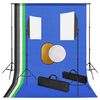 vidaXL fotostudies&aelig;t med lampes&aelig;t + baggrund og reflektor