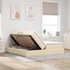 vidaXL Seng med opbevaring og madras Creme 180 x 200 cm Polyester