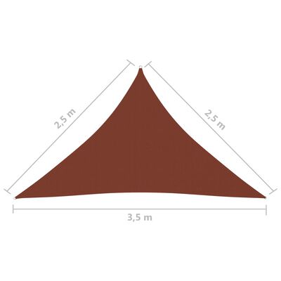 vidaXL solsejl 2,5x2,5x3,5 m trekantet oxfordstof terrakotta