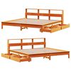 vidaXL seng med reol uden madras 200x200cm massivt fyrretr&aelig; gyldenbrun