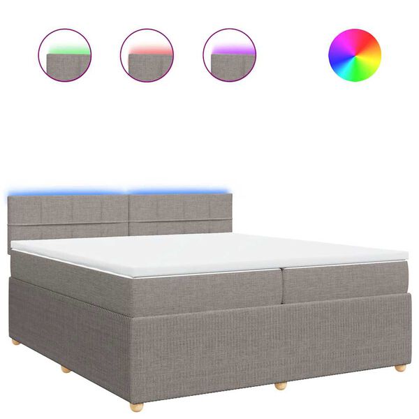 vidaXL kontinentalseng med madras 200x200 cm stof gr&aring;brun