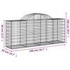 vidaXL buede gabionkurve 3 stk. 200x50x80/100 cm galvaniseret jern