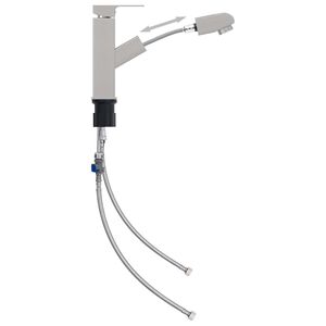 vidaXL vandhane m. udtr&aelig;ksfunktion til h&aring;ndvask 157x172 mm s&oslash;lvfarvet