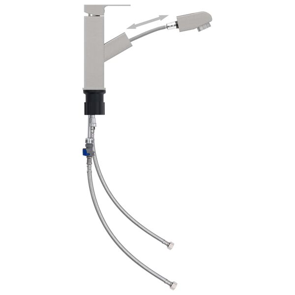 vidaXL vandhane m. udtr&aelig;ksfunktion til h&aring;ndvask 157x172 mm s&oslash;lvfarvet