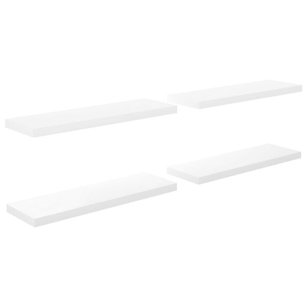 vidaXL væghylder 4 stk. 80x23,5x3,8 cm MDF hvid højglans