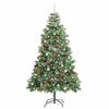 vidaXL Kunstigt juletr&aelig; med LED -strimmellys Gr&oslash;n 240 cm PVC og metal