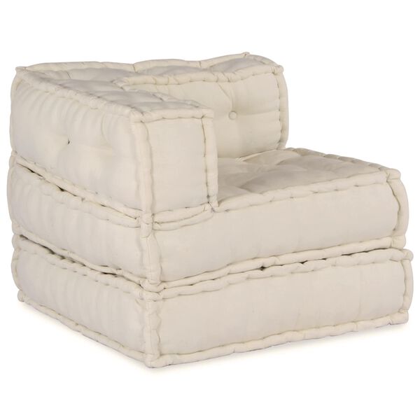 vidaXL Modulsofa 3 pcs Creme Stof