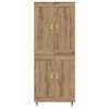 vidaXL Highboard Artisan Egetr&aelig; 69,5 x 34 x 90 cm Konstrueret tr&aelig;