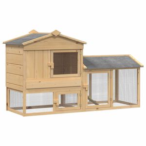 vidaXL Kyllingehus 2 stk. Brun 150 x 60 x 89 cm Massivt fyrretr&aelig;