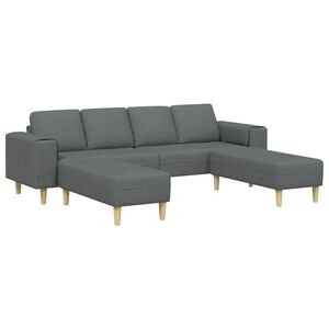 vidaXL Stue Sofa 3 stk. M&oslash;rkegr&aring; Polyester