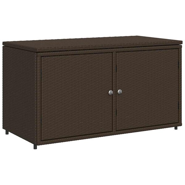 vidaXL opbevaringsskab til haven 110x55x60,5 cm polyrattan brun
