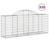 vidaXL buede gabionkurve 20 stk. 200x50x80/100 cm galvaniseret jern