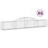 vidaXL buede gabionkurve 6 stk. 300x30x40/60 cm galvaniseret jern