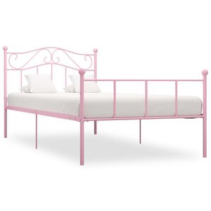 vidaXL sengestel 90x200 cm metal pink