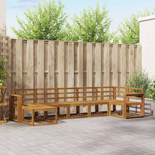 vidaXL Udend&oslash;rs sofagruppe 7 pcs Naturfarvet Massivt Akacietr&aelig;