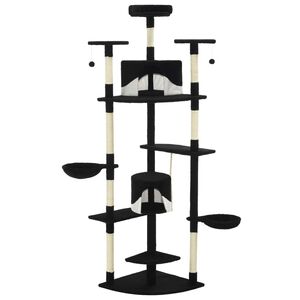 vidaXL kradsetr&aelig; med sisalstolper 203 cm sort og hvid