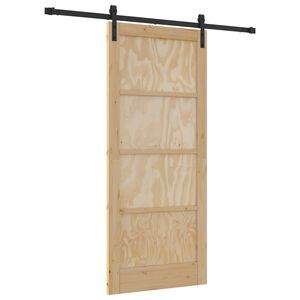 vidaXL Skyded&oslash;r 86 x 198,5 cm Massivt fyrretr&aelig; Naturfarvet og sort