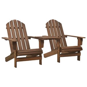 vidaXL Adirondack-havestole med bord massivt grantr&aelig; brun