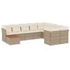 vidaXL sofas&aelig;t til haven 10 dele med hynder polyrattan beige