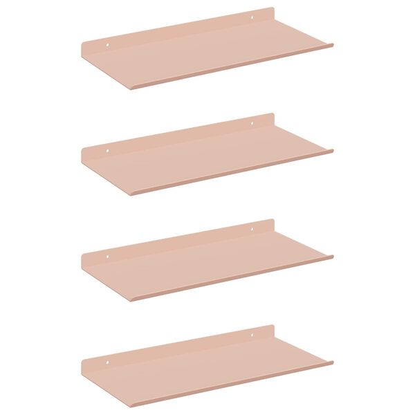 vidaXL Sv&aelig;vende hylde V&aelig;gmonteret 4 pcs Lyser&oslash;d 40 x 18 x 2,5 cm St&aring;l