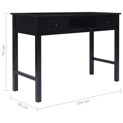 vidaXL skrivebord 110 x 45 x 76 cm træ sort