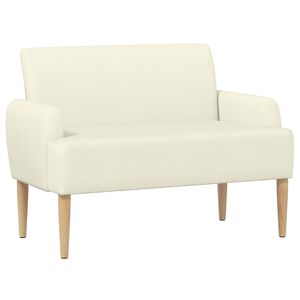 vidaXL L&aelig;nestol med knap tufting Cremefarvet 116 x 67 x 81 cm