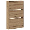 vidaXL Sko skab 80 x 21 x 125,5 cm Konstrueret tr&aelig; Artisan Egetr&aelig;