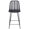 vidaXL Barstol 2 pcs Sort 44,5 x 54,5 x 97,5 cm Rattan og Jern