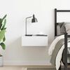 vidaXL væghængt natbord 40x30x15 cm konstrueret træ hvid