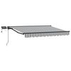 vidaXL Manuel markise-ramme med LED-lys Anthracit og hvid 3 x 2 m