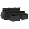 vidaXL sofas&aelig;t til haven 5 dele med hynder polyrattan sort