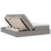 vidaXL Seng med opbevaring og madras Gr&aring;brun 200 x 200 cm Polyester