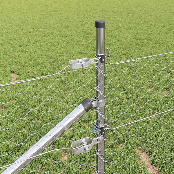 vidaXL Hegnsp&aelig;l S&oslash;lv 100 x 0,5 m (36 mm mesh) St&aring;l