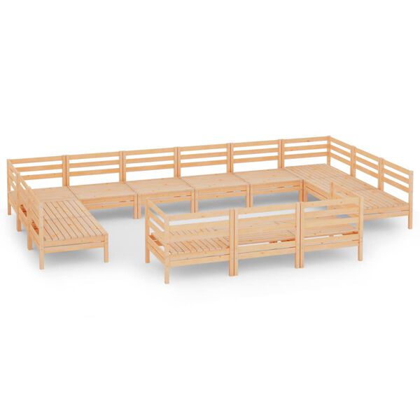 vidaXL lounges&aelig;t til haven 13 dele massivt fyrretr&aelig;