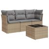 vidaXL sofas&aelig;t til haven 4 dele med hynder polyrattan beige