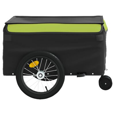 vidaXL cykelanhænger 45 kg jern sort og grøn