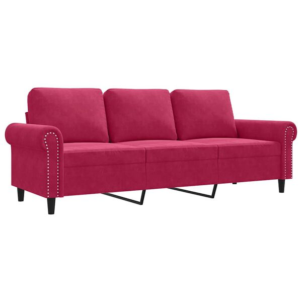 vidaXL 3-personers sofa 180 cm fl&oslash;jl vinr&oslash;d