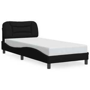 vidaXL sengeramme med LED uden madras Hvar 80x200 cm stof sort