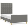 vidaXL Sengeramme uden madras M&oslash;rkegr&aring; 100x200 cm Stof