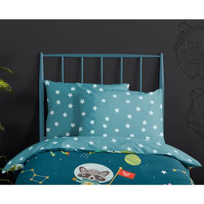 Good Morning sengetøj til børn SPACY 100x135 cm petroleumsblå