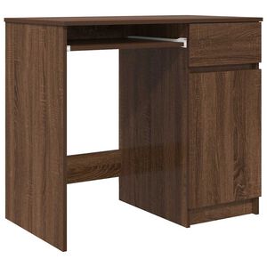 vidaXL skrivebord 86x49x76 cm konstrueret tr&aelig; brun egetr&aelig;sfarve